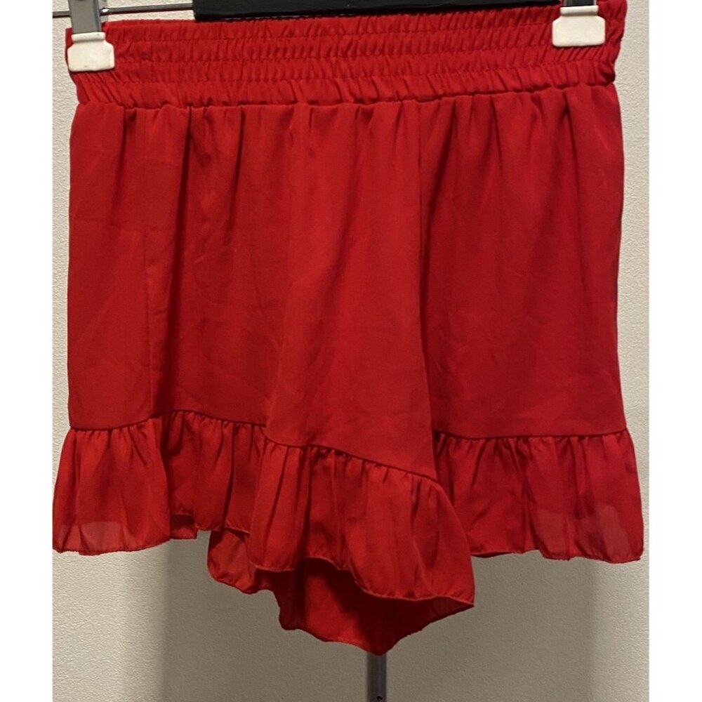 ing Jrs./Womens Size S Skort Red 24X15 Ruffle Hem